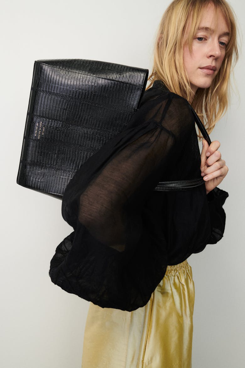 Classic Patchwork Shopper Bag “black lizard”