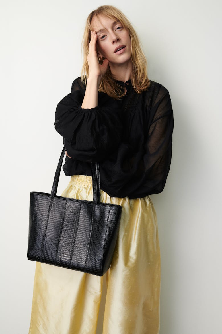 Classic Patchwork Shopper Bag “black lizard”