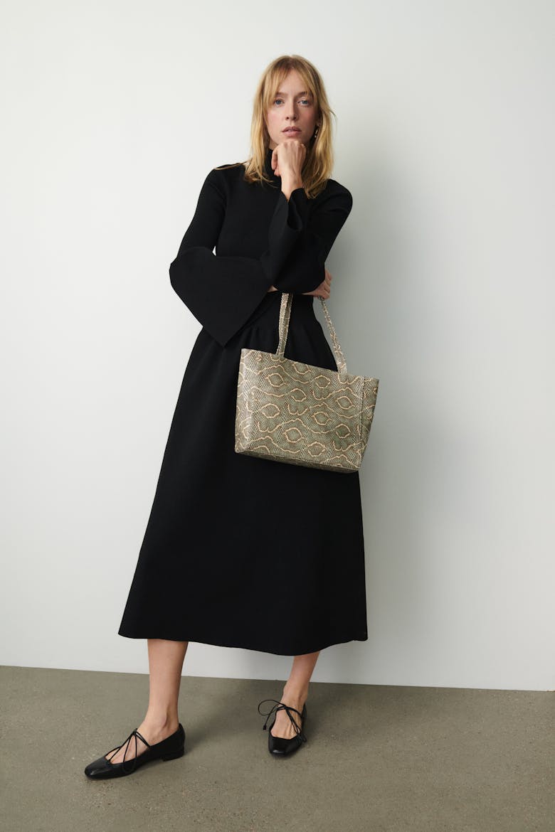 Classic Shopper Bag “beige python”