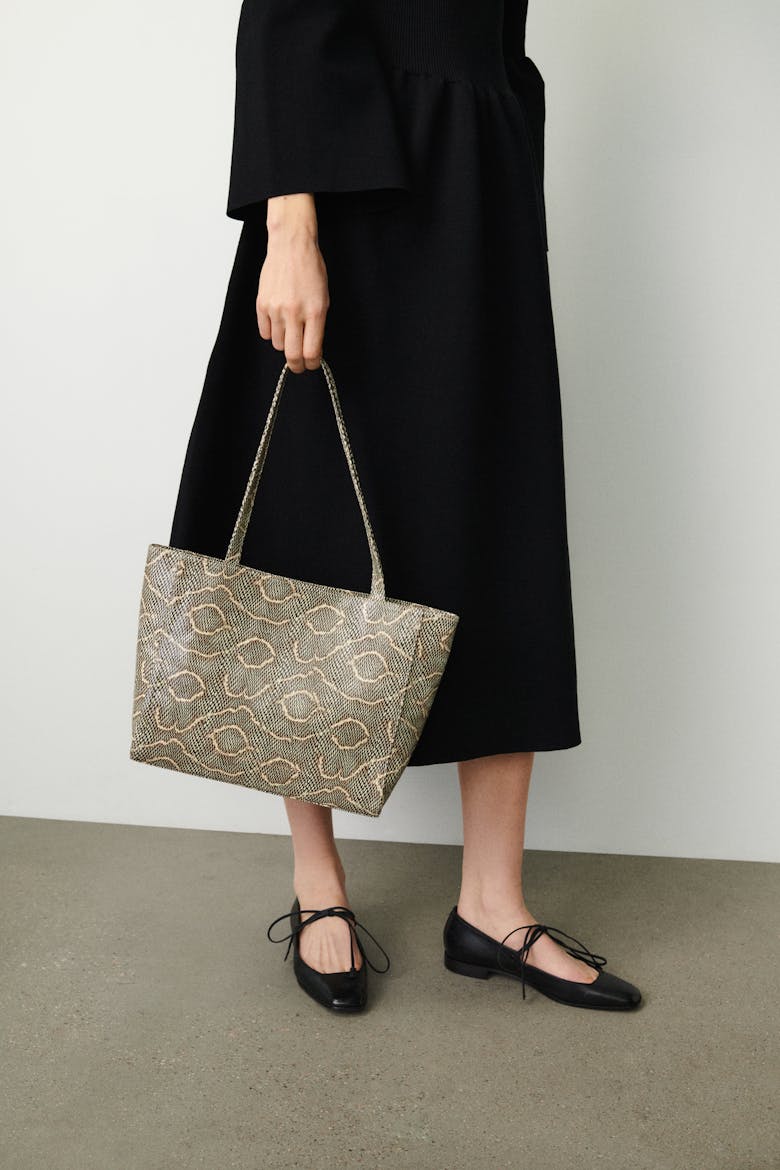 Classic Shopper Bag “beige python”