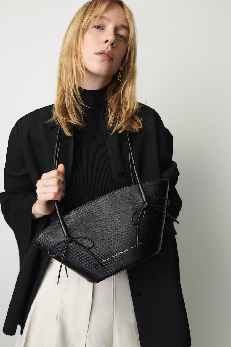 Small Basket with Bows “black lizard”