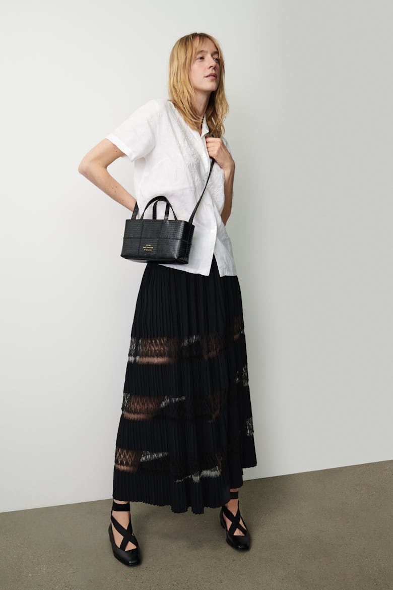 Small Patchwork Tote Bag “black lizard”