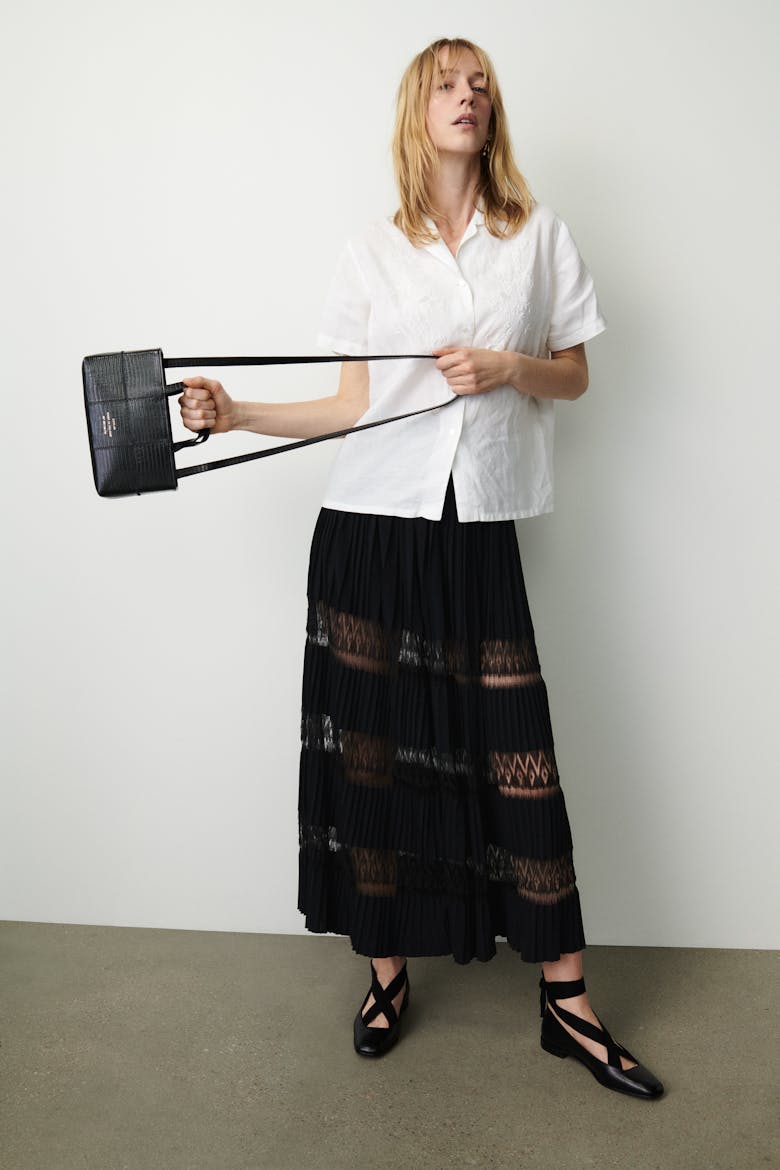 Small Patchwork Tote Bag “black lizard”