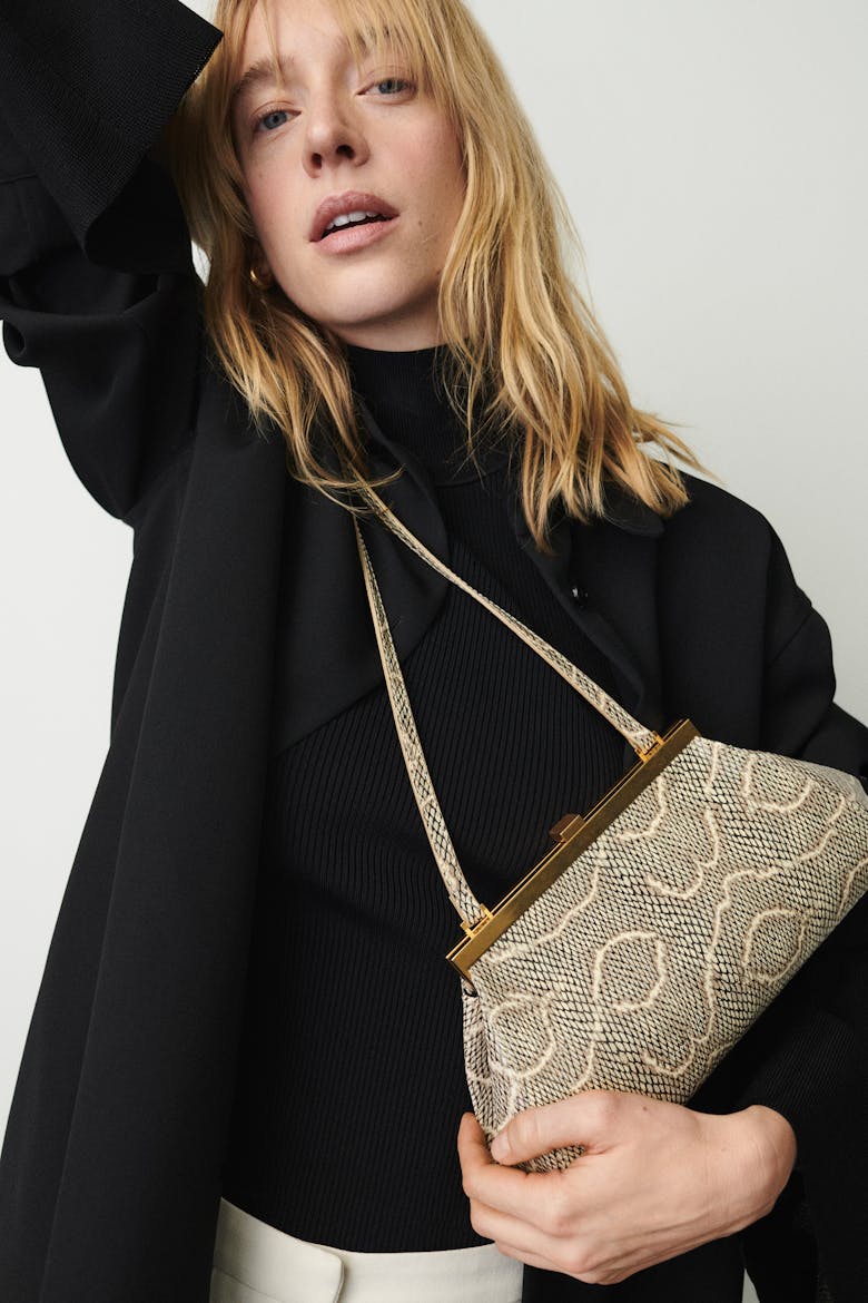 “Vintage” Frame Bag “beige python”