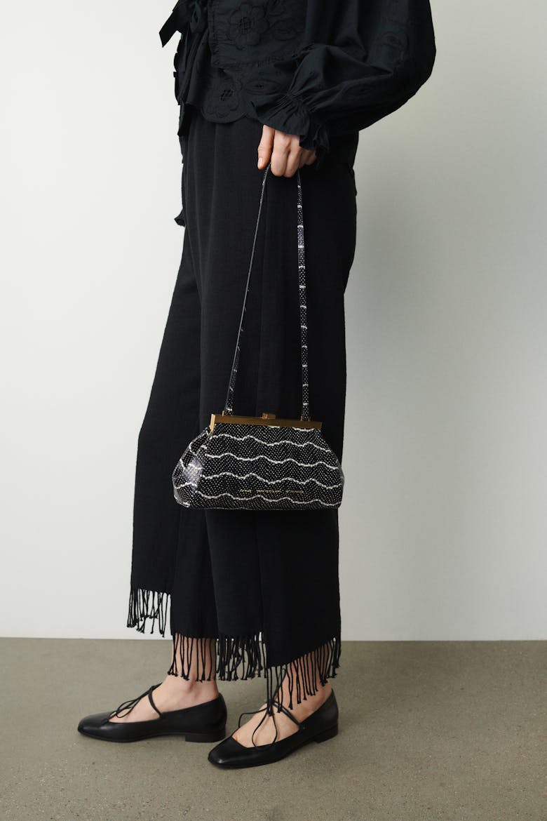 “Vintage” Frame Bag “black and white python”