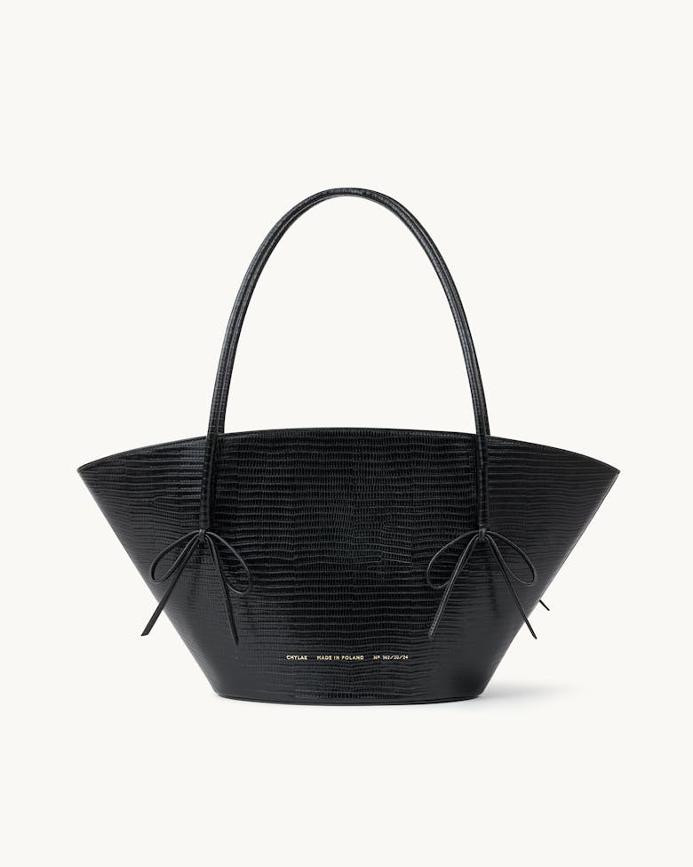 Big Basket with Bows “black lizard”