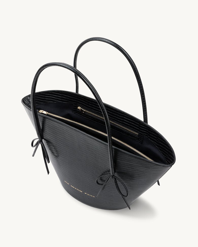 Big Basket with Bows “black lizard”