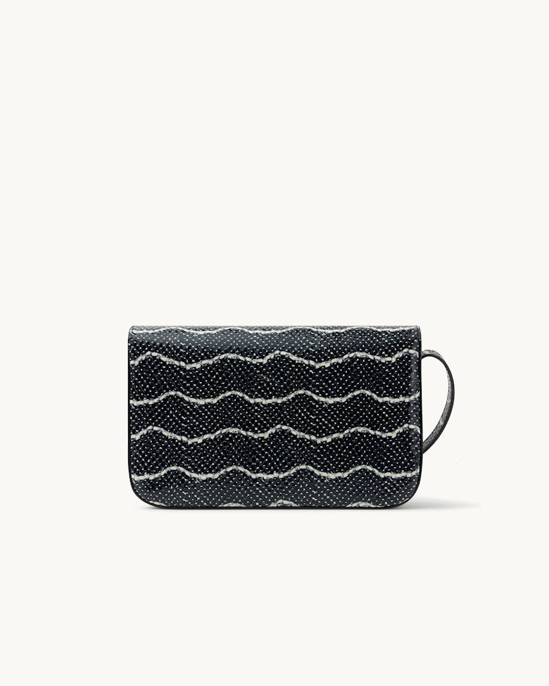 Klasyczna Torebka z Klapką „czarno-biały pyton”