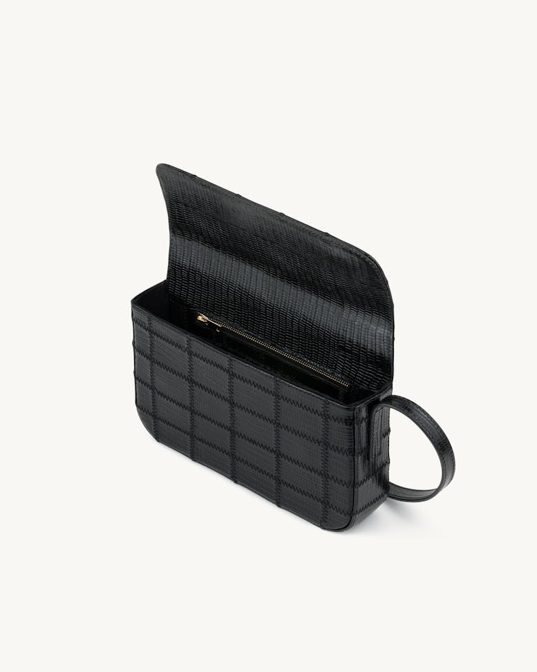 Classic Flap Patchwork Bag “black lizard” 