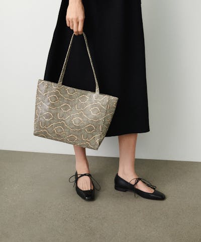 Classic Shopper Bag “beige python”