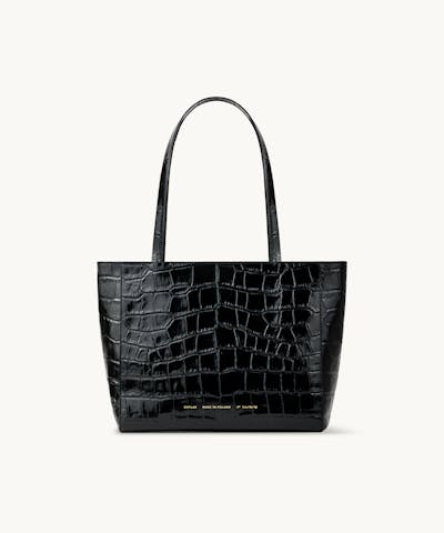 Classic Shopper Bag “glossy black crocodile”