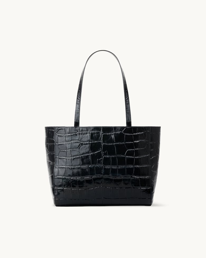 Classic Shopper Bag “glossy black crocodile”