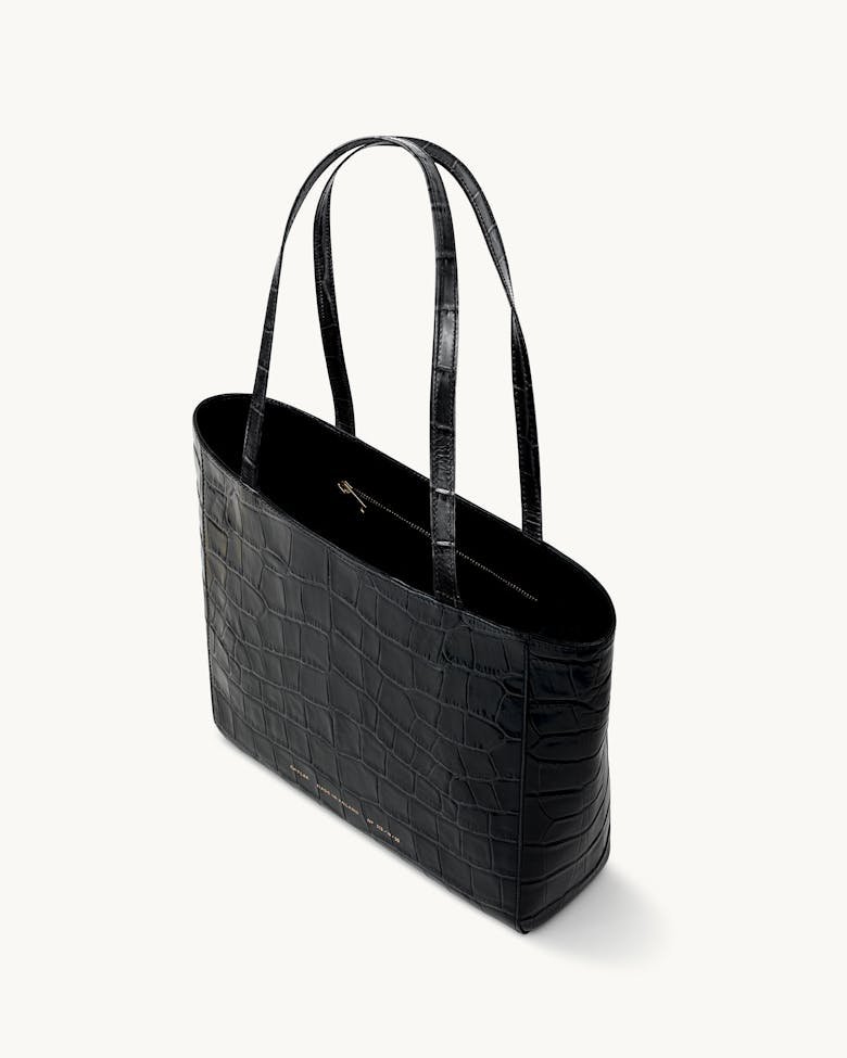 Classic Shopper Bag “glossy black crocodile”