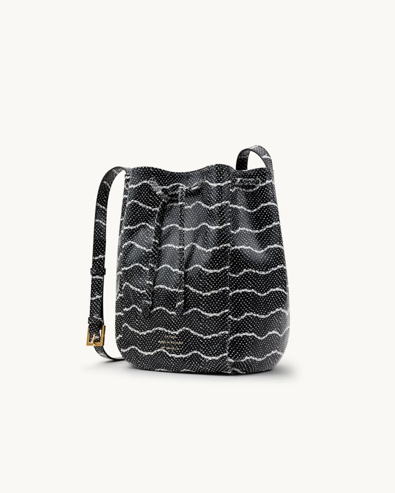 Medium Bucket Bag “black and white python”