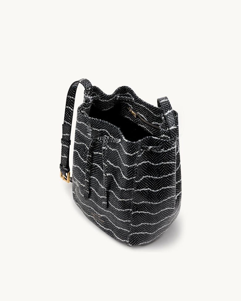 Medium Bucket Bag “black and white python”