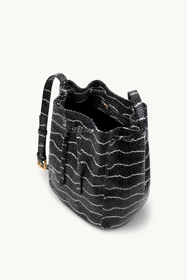 Medium Bucket Bag “black and white python”
