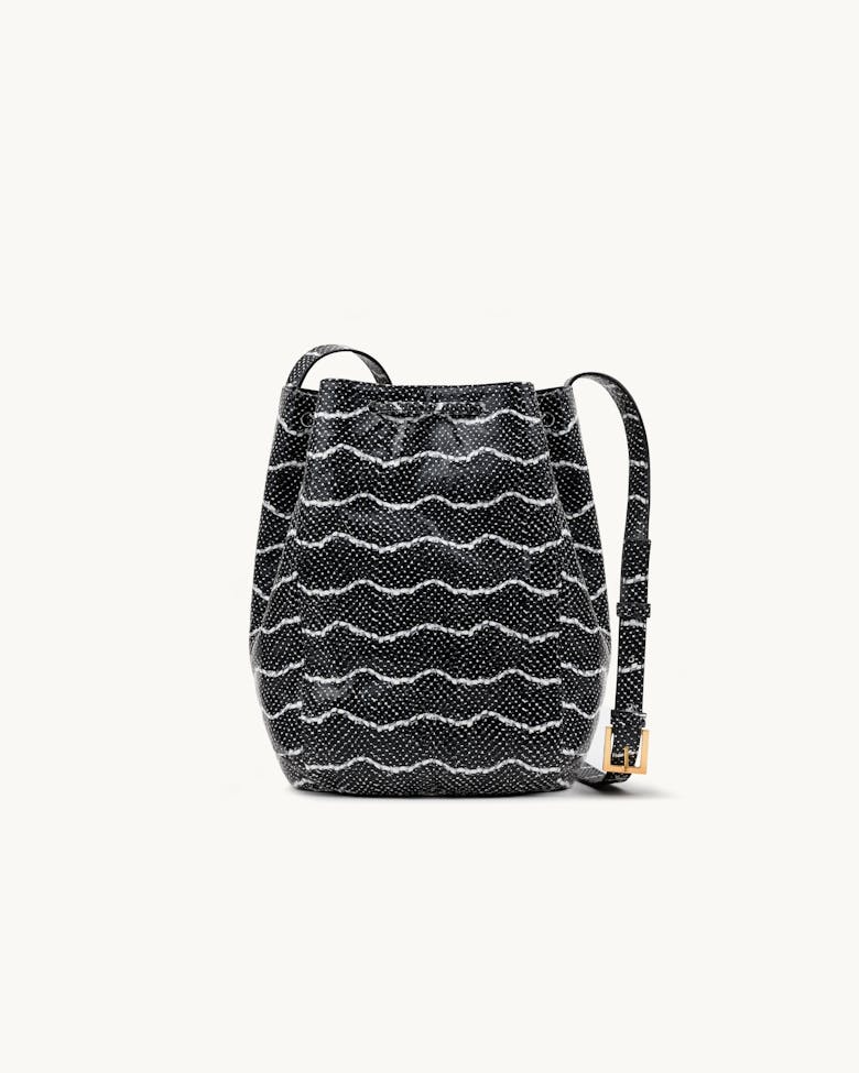 Medium Bucket Bag “black and white python”