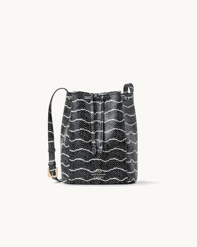 Medium Bucket Bag “black and white python”