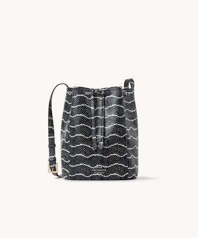 Medium Bucket Bag “black and white python”