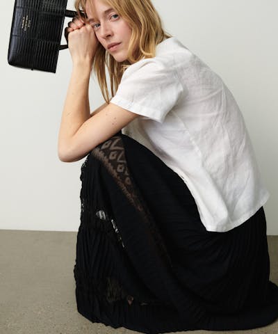 Small Patchwork Tote Bag “black lizard”