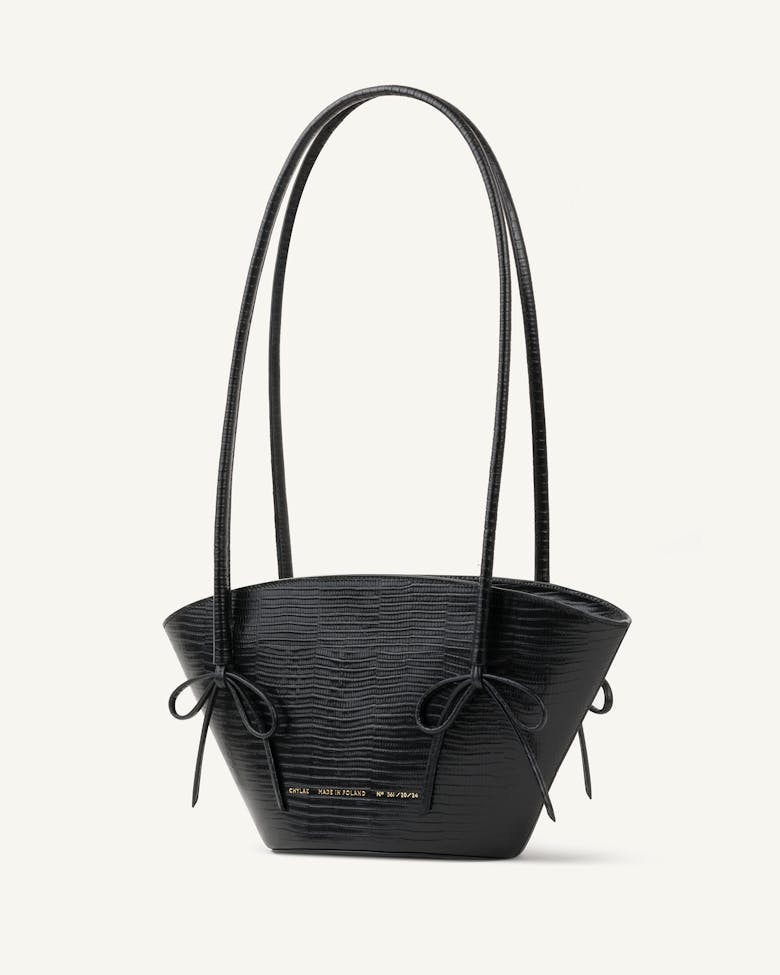 Small Basket with Bows “black lizard”