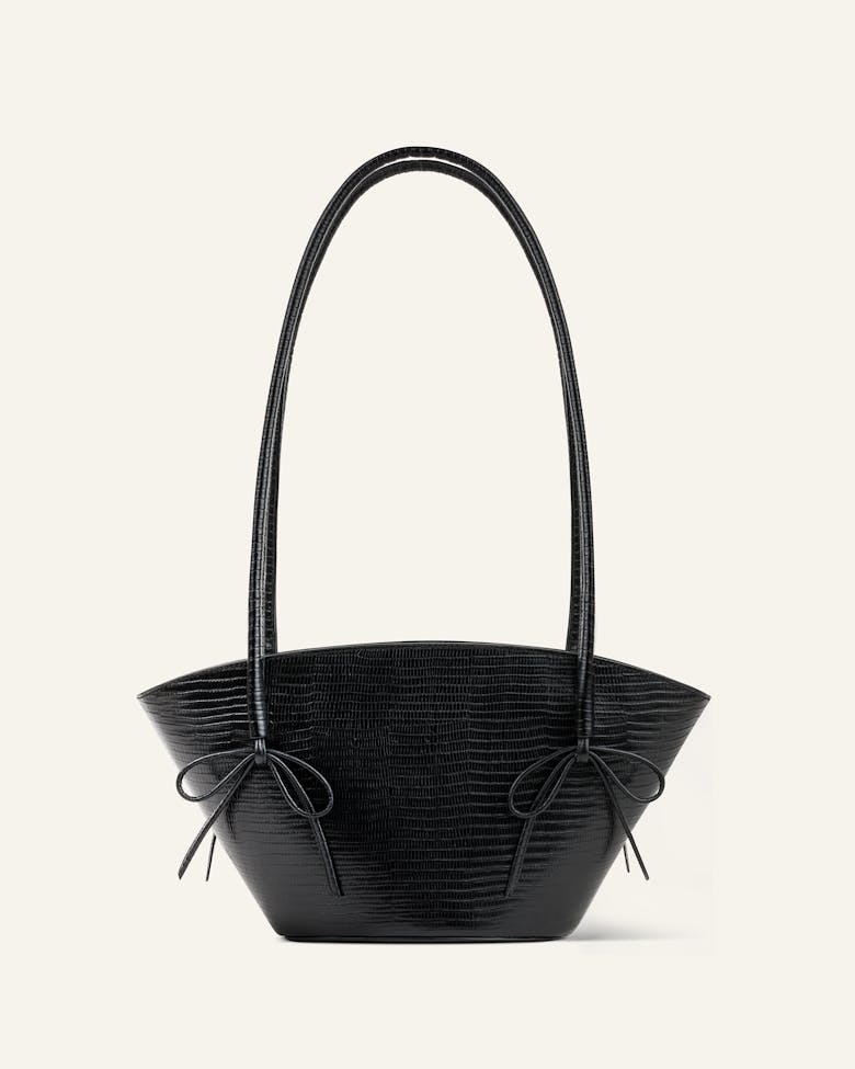 Small Basket with Bows “black lizard”