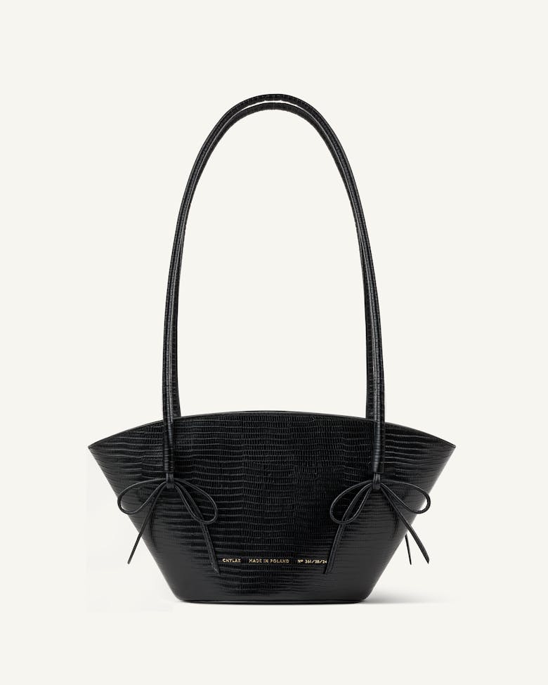 Small Basket with Bows “black lizard”