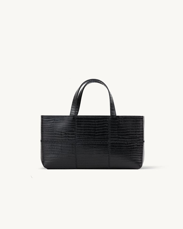 Small Patchwork Tote Bag “black lizard”