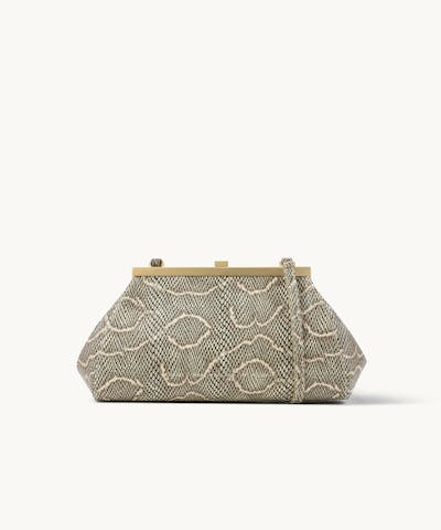 “Vintage” Frame Bag “beige python”