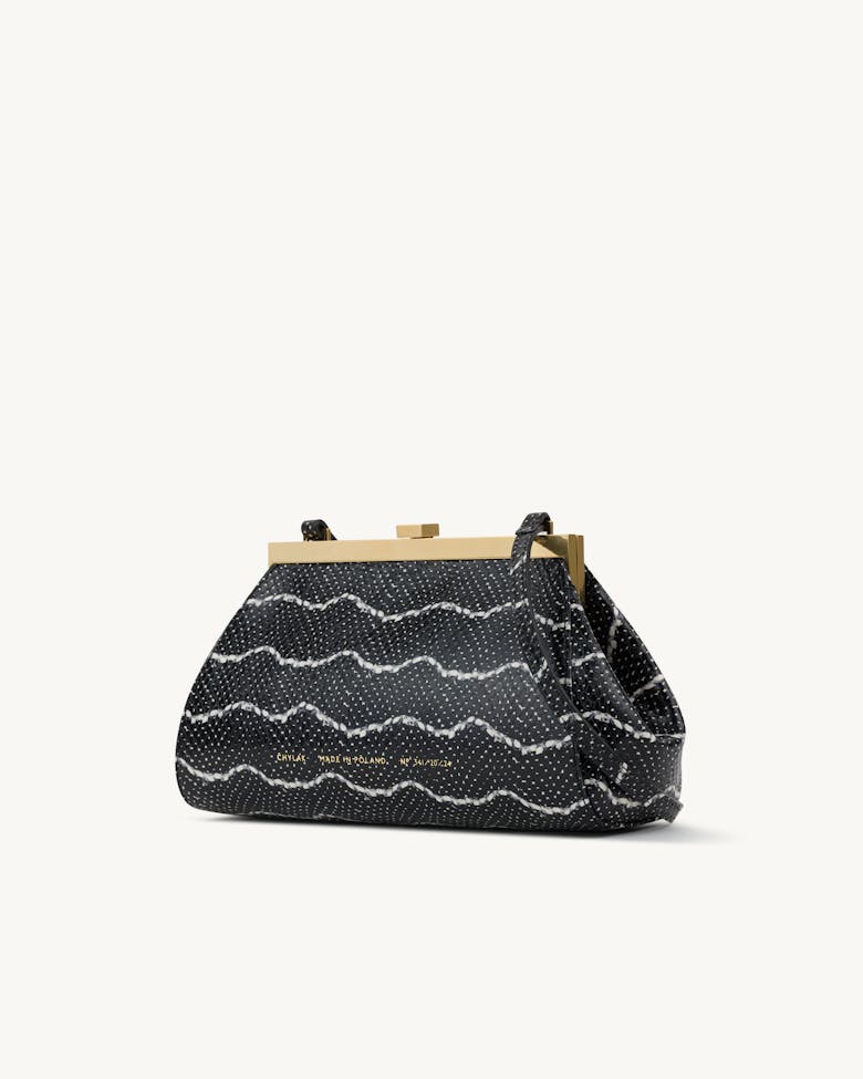 “Vintage” Frame Bag “black and white python”