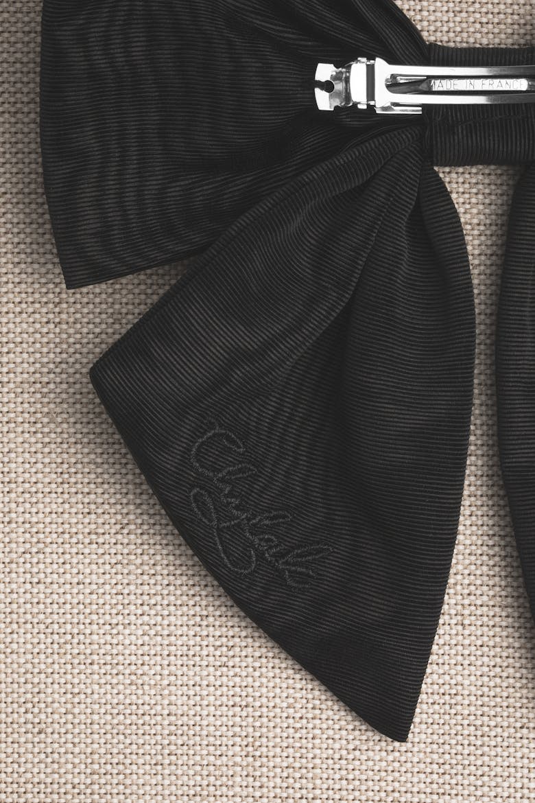 Black Bow with Pearls