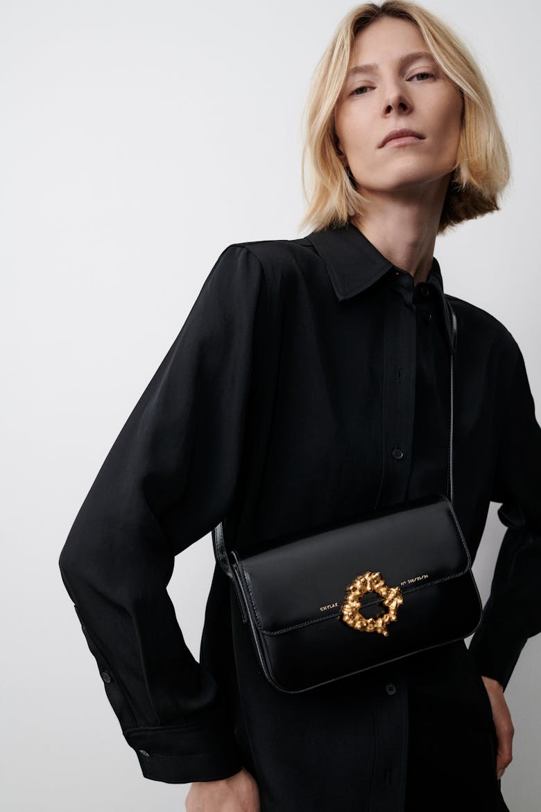 Shoulder Bag with Decorative “Sękacz” Buckle