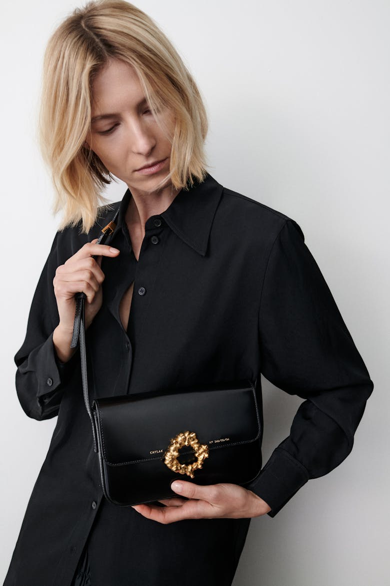 Shoulder Bag with Decorative “Sękacz” Buckle