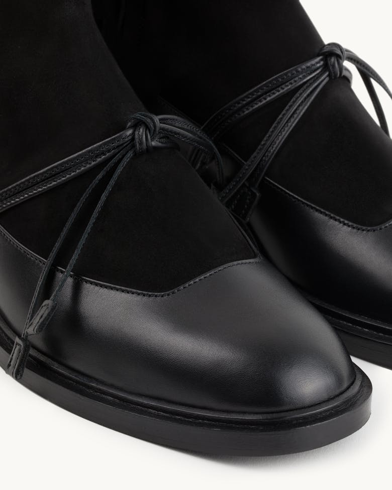 Booties with Leather Ties