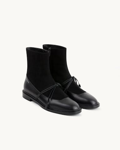 Booties with Leather Ties