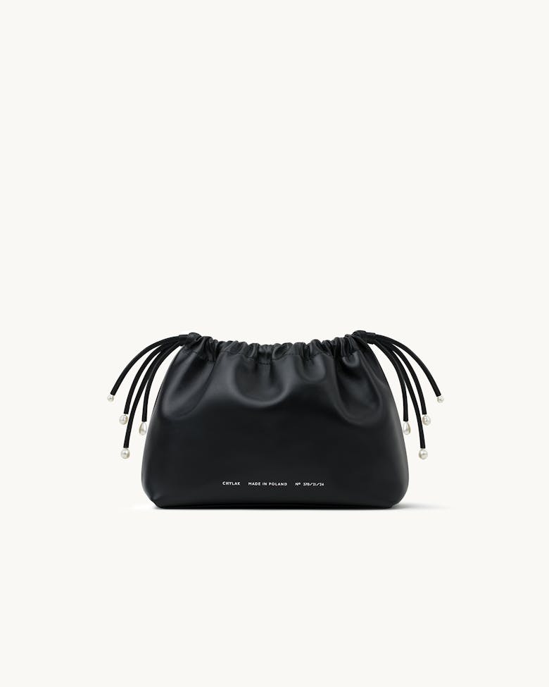 Drawstring Bag with Pearls