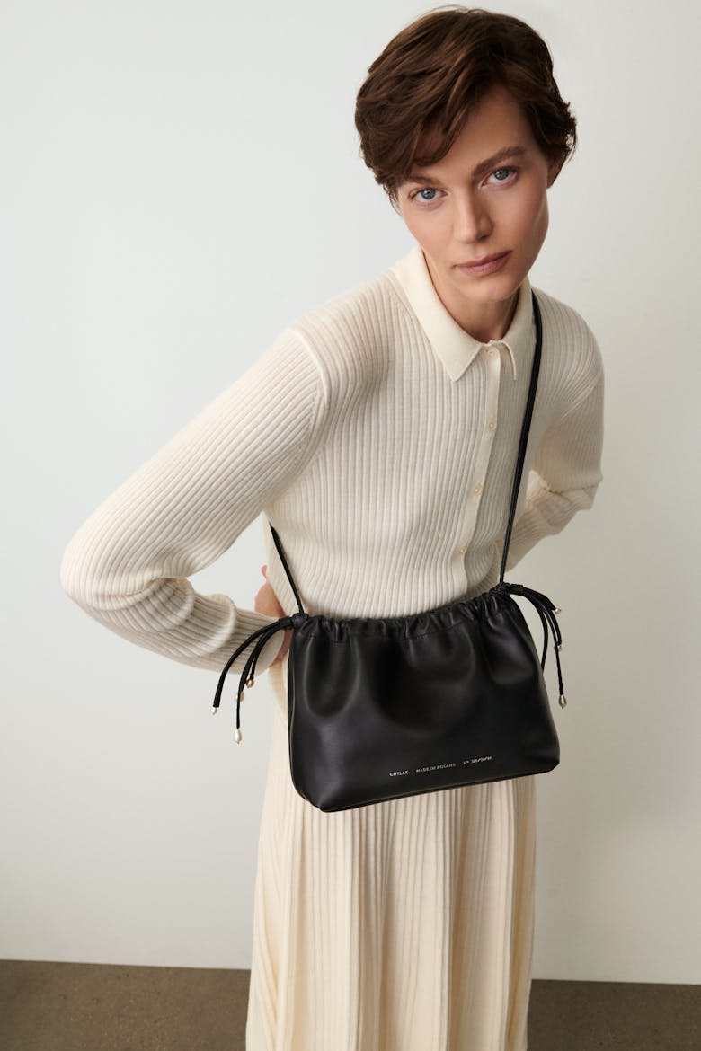 Drawstring Bag with Pearls