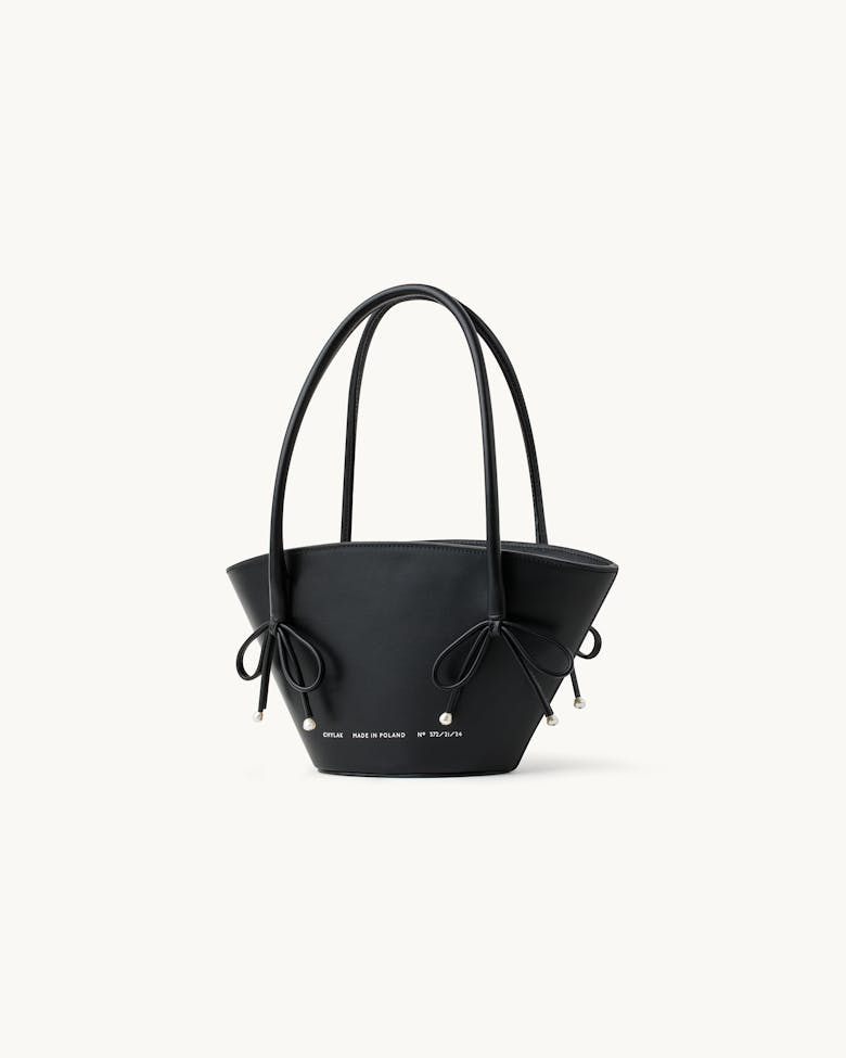 Mini Basket with Pearls Black