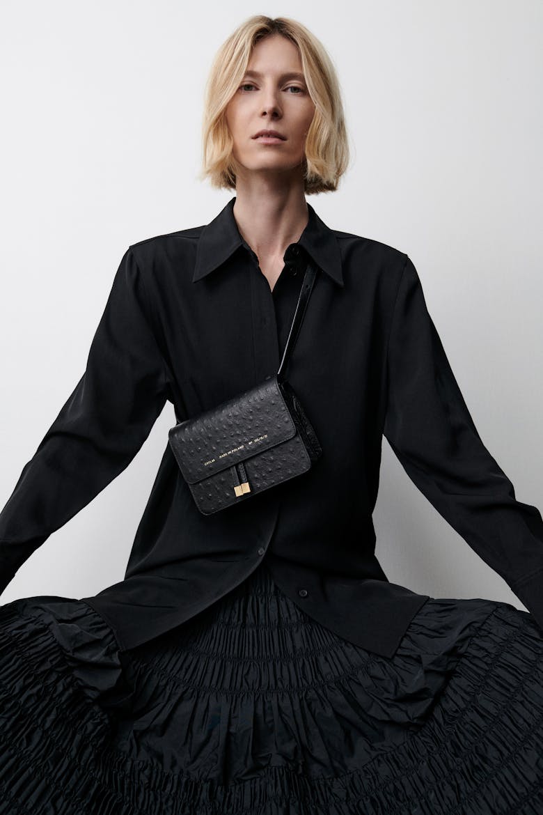 Mini Belt Bag “black ostrich”