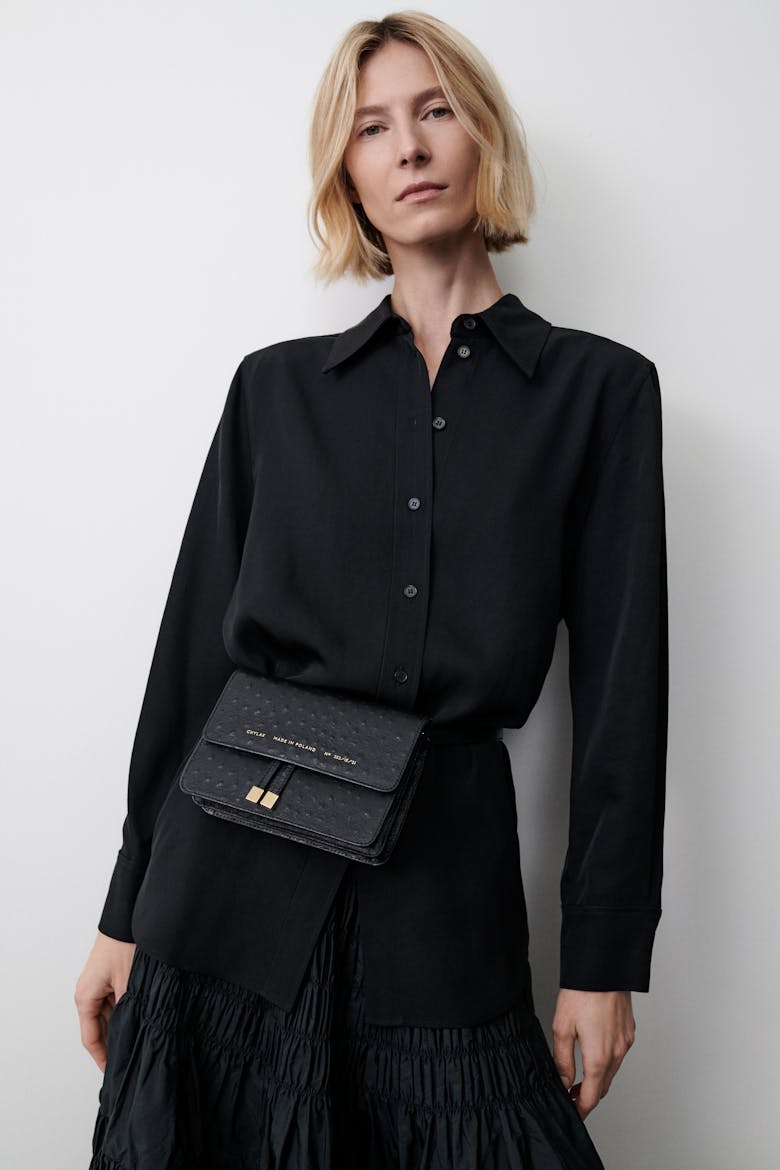 Mini Belt Bag “black ostrich”