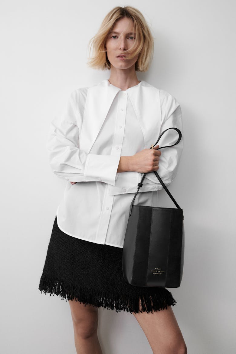 Patchwork Bucket Bag “black suede”