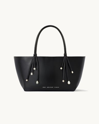 Shopper with Pearls Black