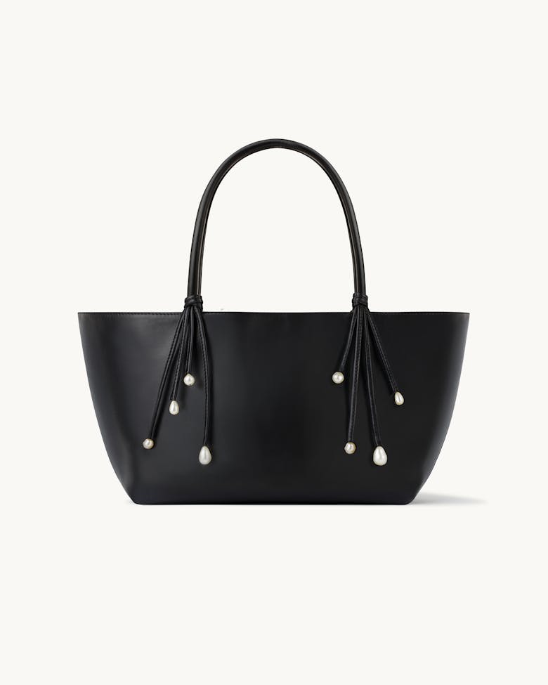 Shopper with Pearls Black