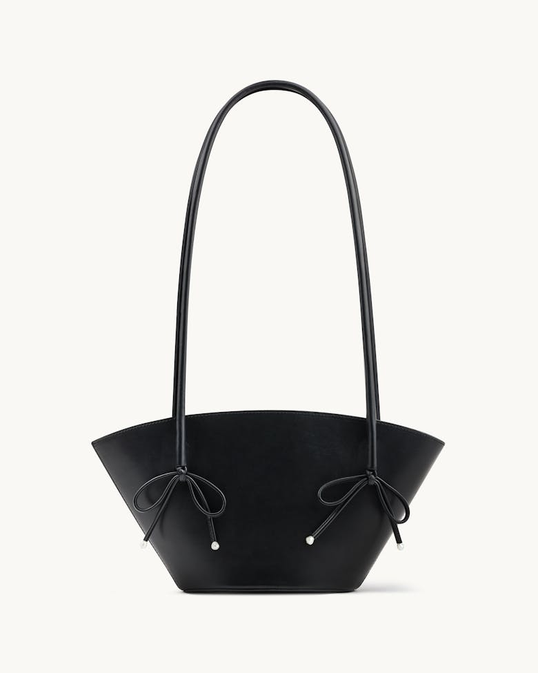 Small Basket with Pearls Black