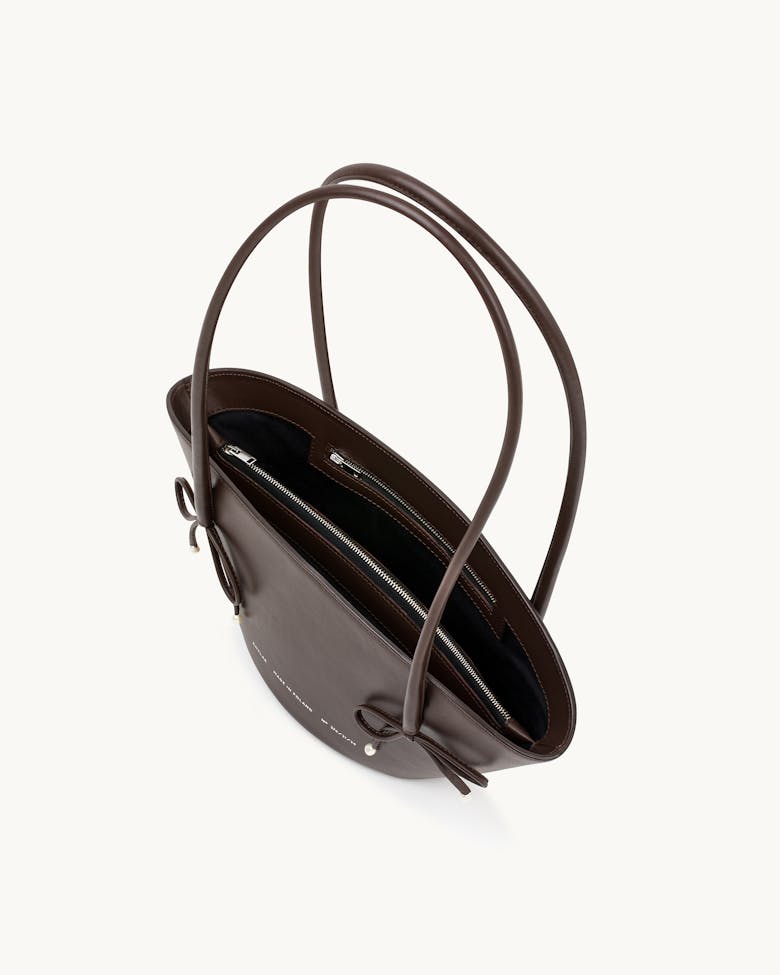 Small Basket with Pearls Brown