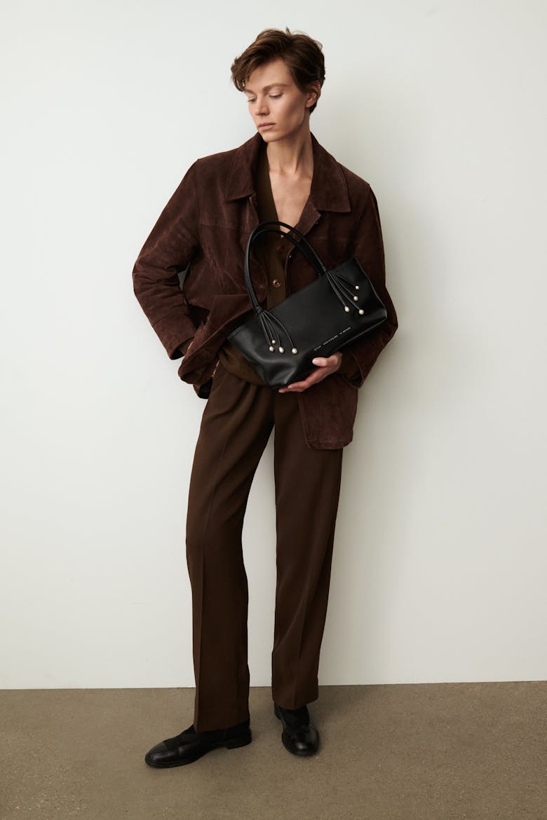 Small Shopper with Pearls Black