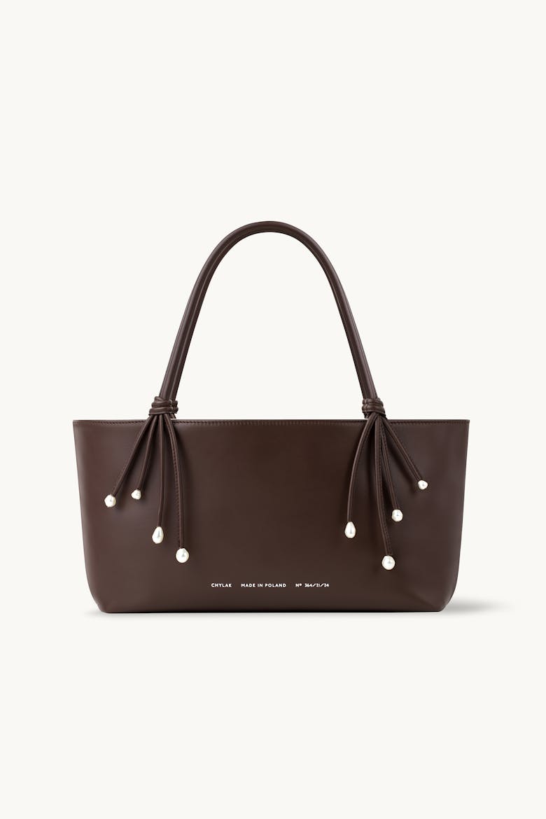 Small Shopper with Pearls Brown