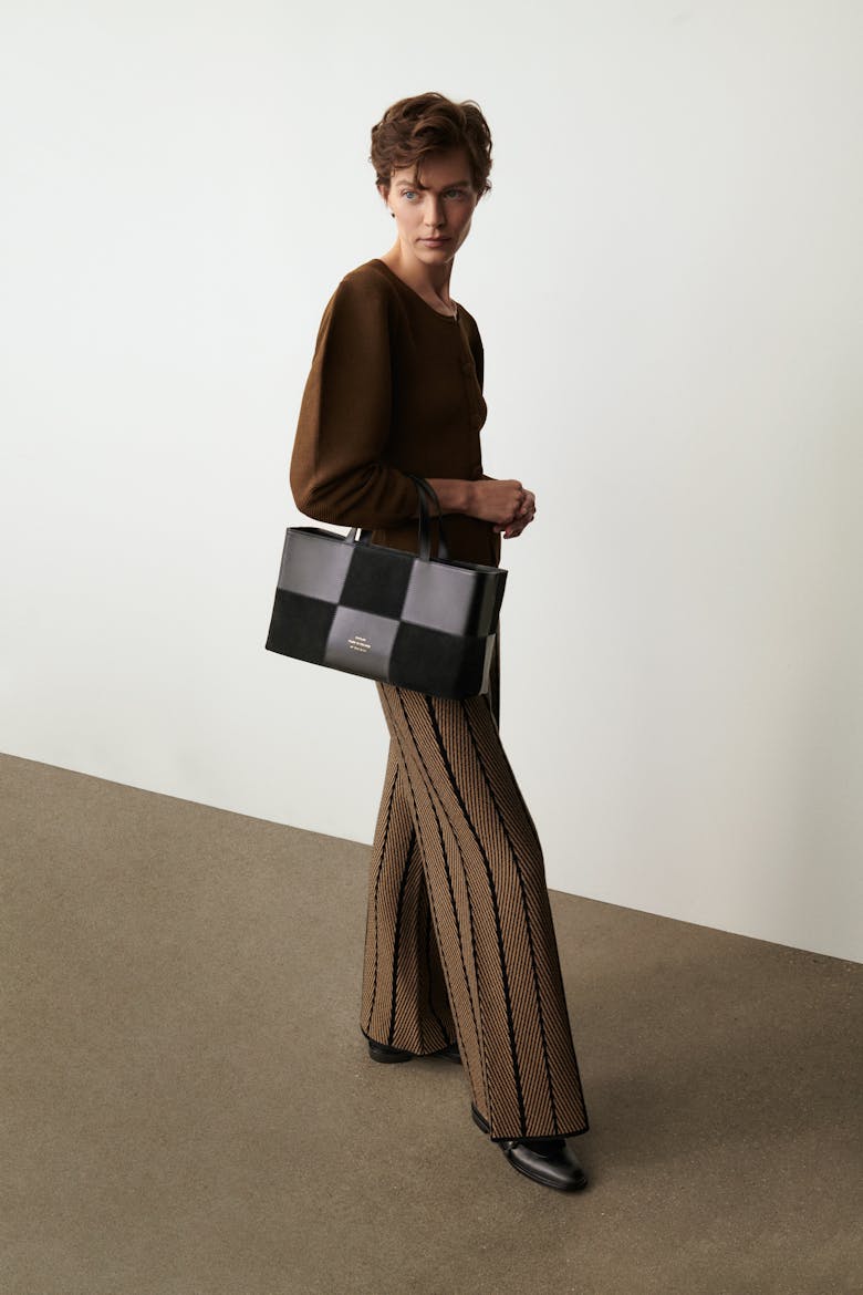 Big Patchwork Tote Bag “black suede”