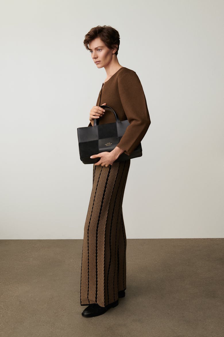 Big Patchwork Tote Bag “black suede”