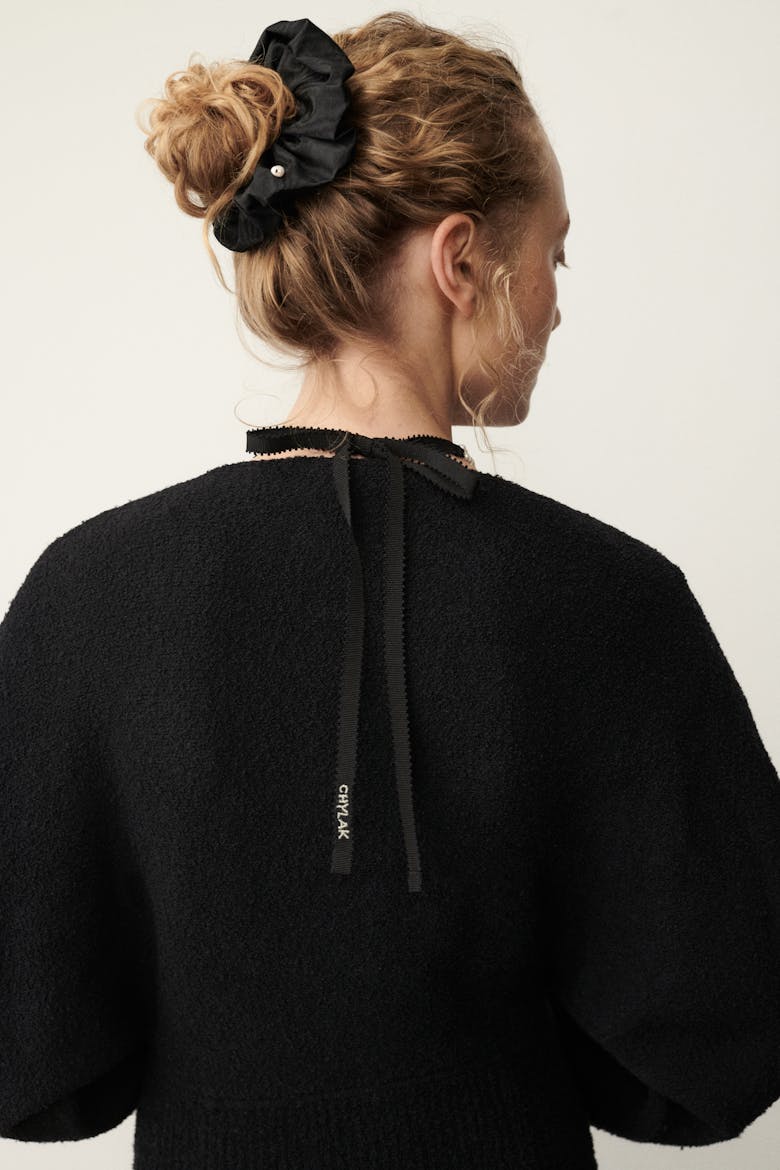 Pearl Necklace Double Black